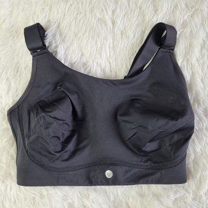 Livi Active Womens Sports Bra 38H Black Molded Wireless Wide Straps EUC